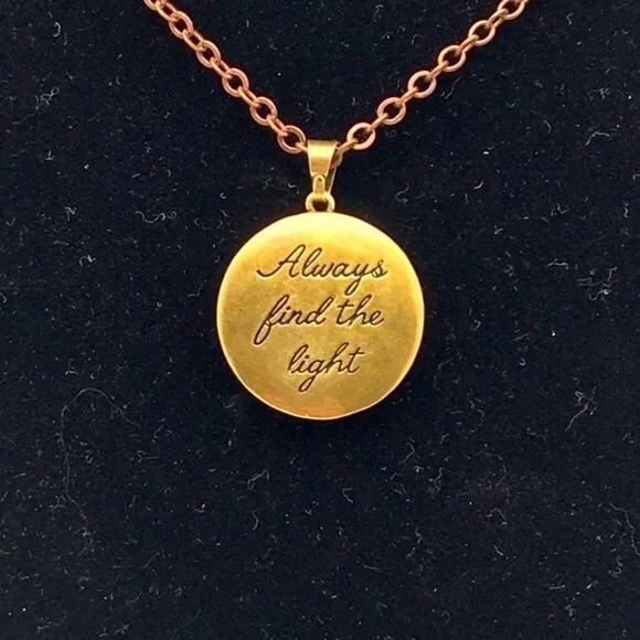 Brass Moth Pendant with Copper Chain 24" - Picture 2 of 12